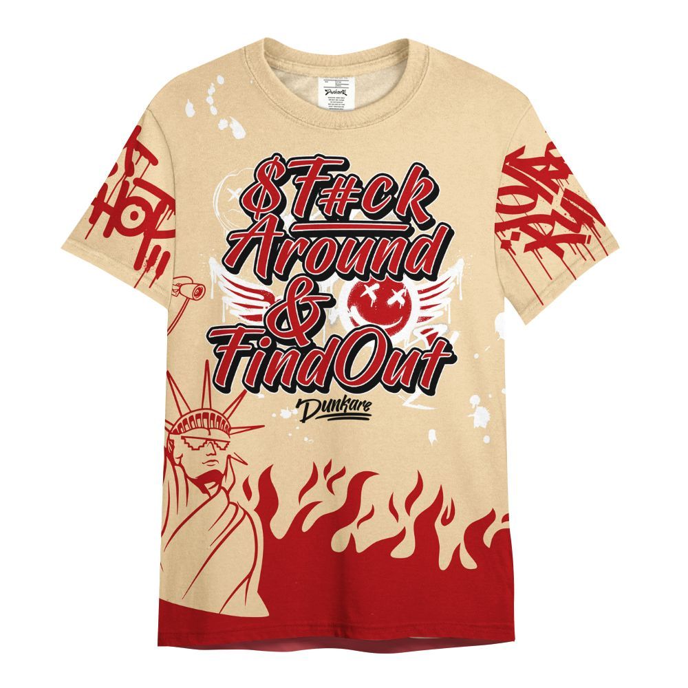 Shirt To Match Dunk Low Strawberry Waffle - Graphic Fck Around Find Out All Over Print