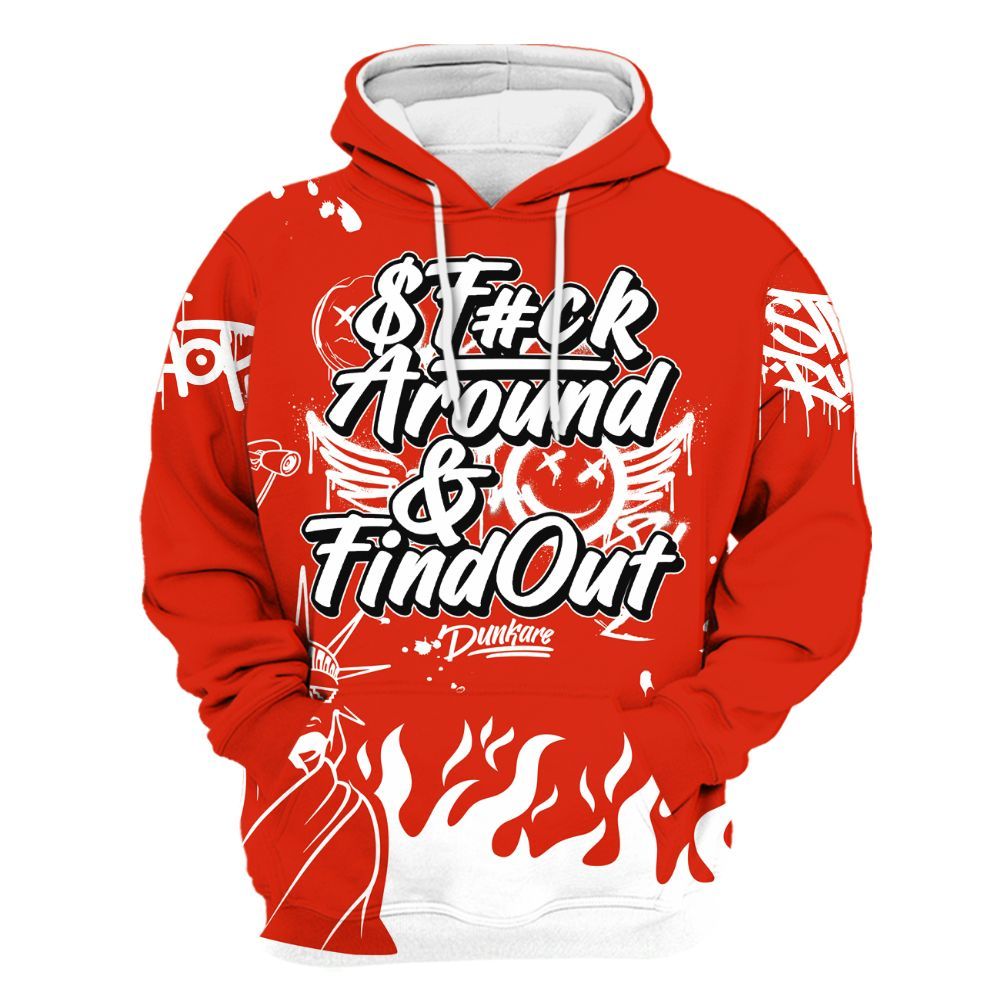 Hoodie To Match Retro Cherry 11s - Graphic Fck Around Find Out All Over Print