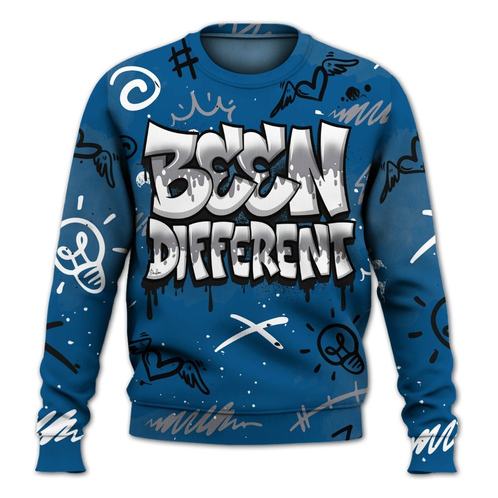 Sweatshirt To Match High OG True Blue 1s - Drip Been Di2ferent All Over Print