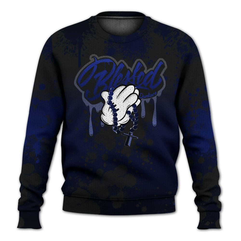 Knitted Sweater To Match Air Max Plus Black Racer Blue - God Blessed Ink Drip