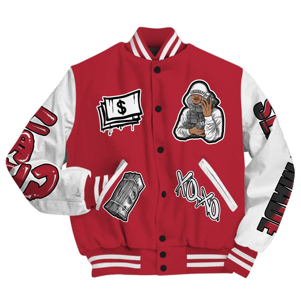 Varsity Jacket To Match Black Toe 14s - Selfmade Unique All Over Print