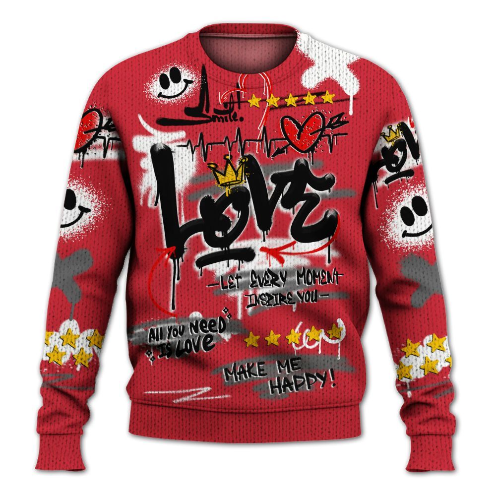 Sweater To Match Bunny 2025 8s - Happy Love Beats Graffiti Streetwear Graphic