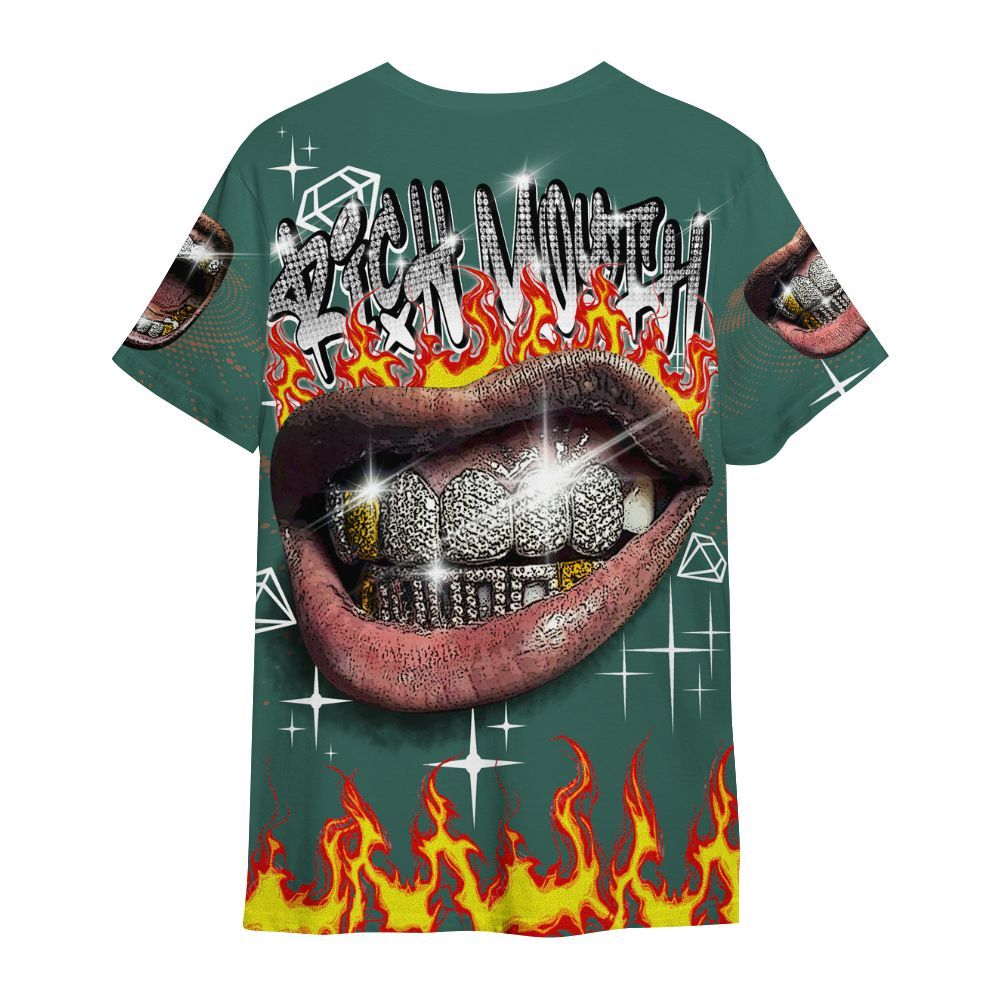 Shirt To Match Low OG Oxidized Green 1s - Rich Mouth Fire Rap Retro 90s All Over Print