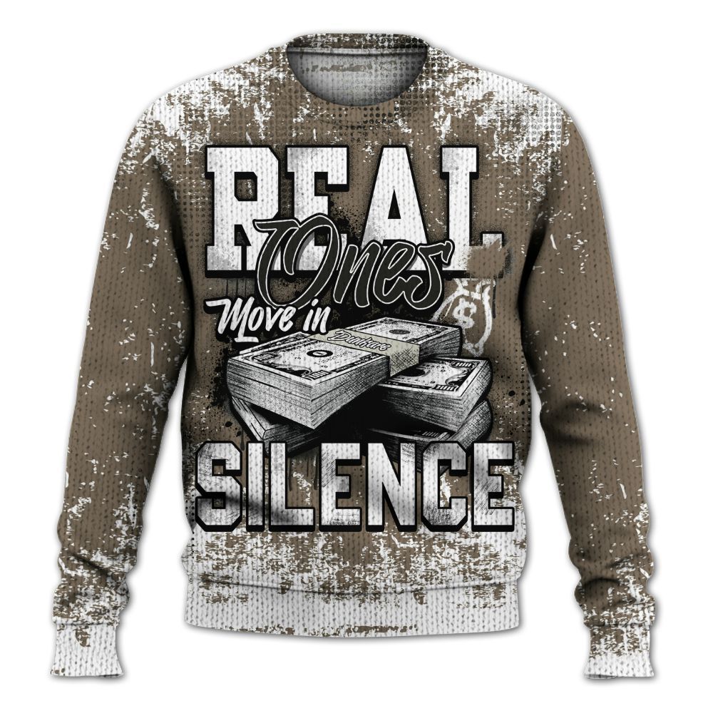 Knitted Sweater To Match Low OG Dark Mocha 1s - Move In Silence Money Street Retro