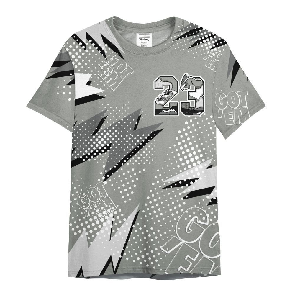 Shirt To Match Paris Cement Grey 4s - Custom Name Number 23 5s All Over Print