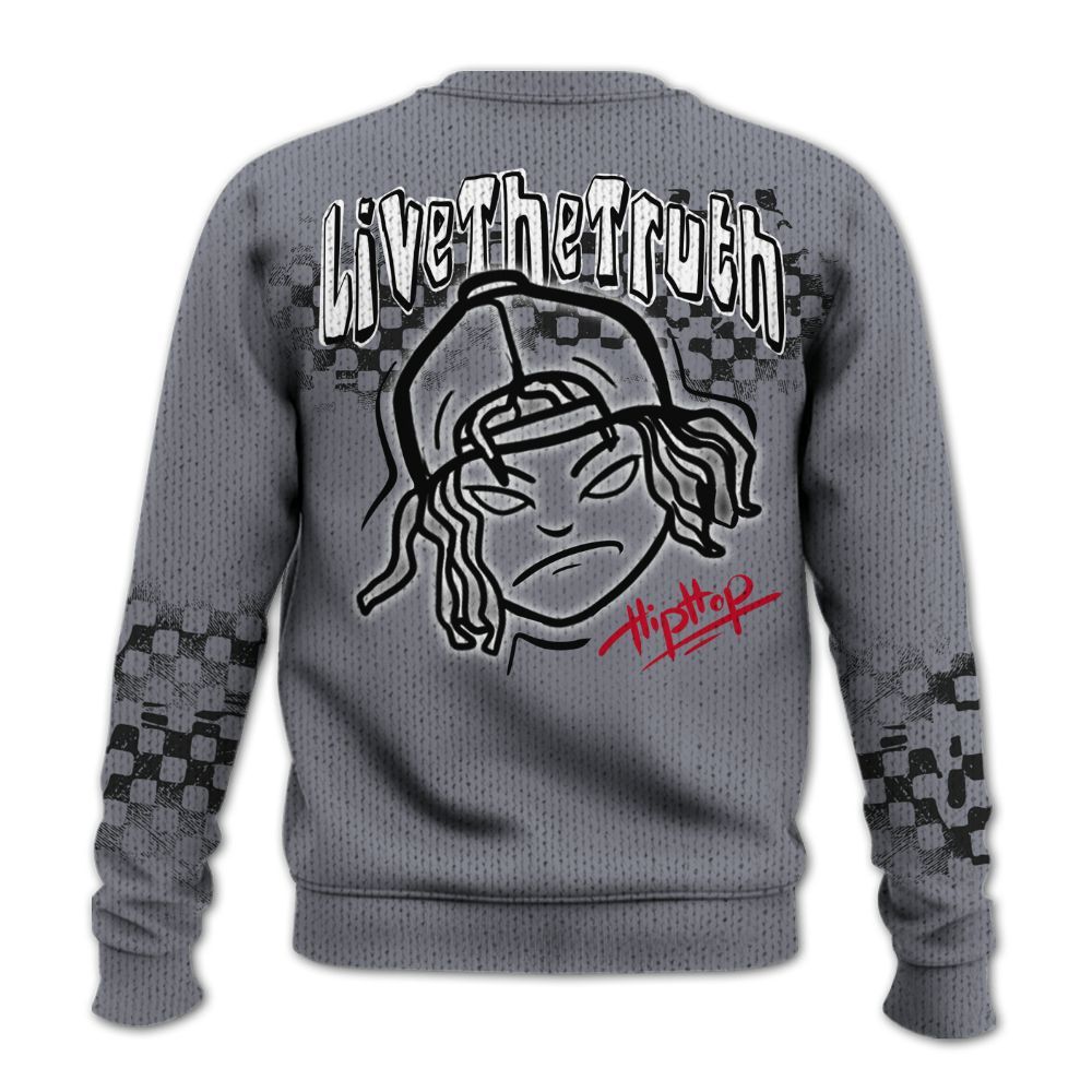 Knitted Sweater To Match Retro Black Flint 13s - Feel Life Street Style