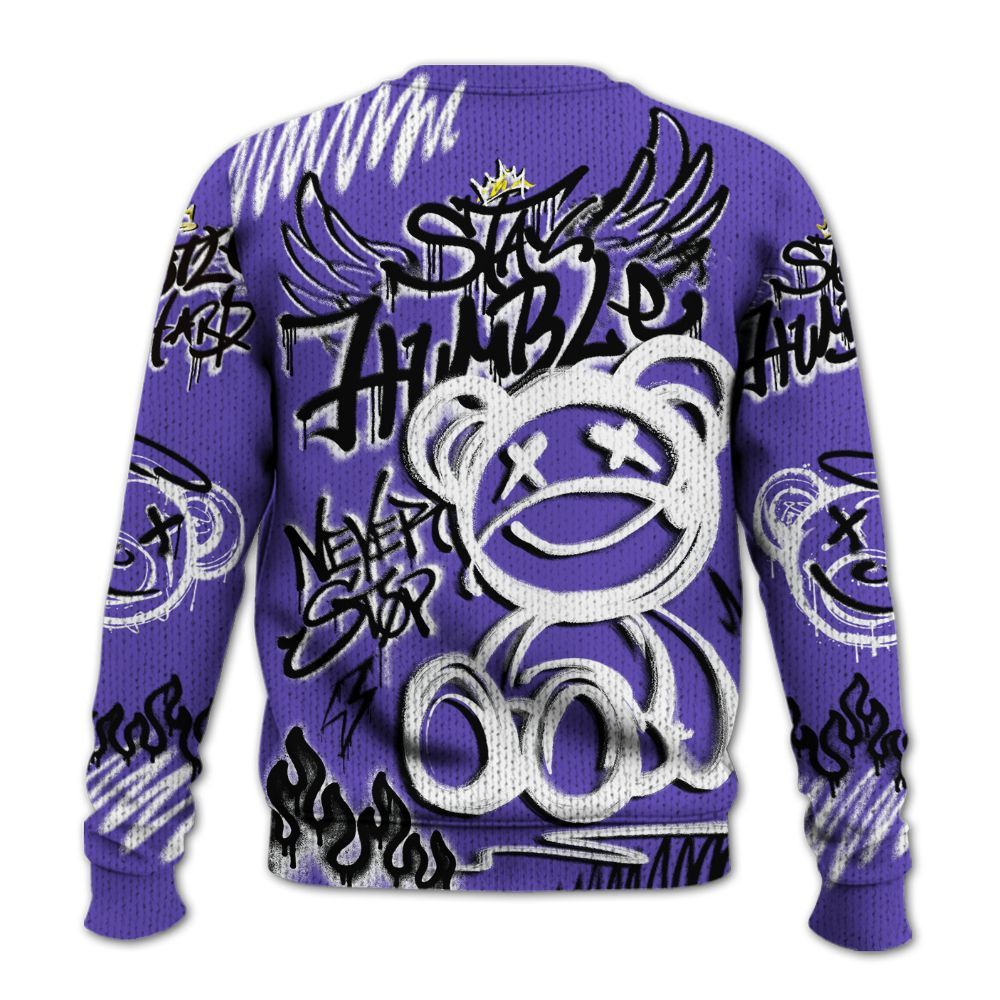 Knitted Sweater To Match Field Purple 12s - Humble Drip Streetwear Graffity