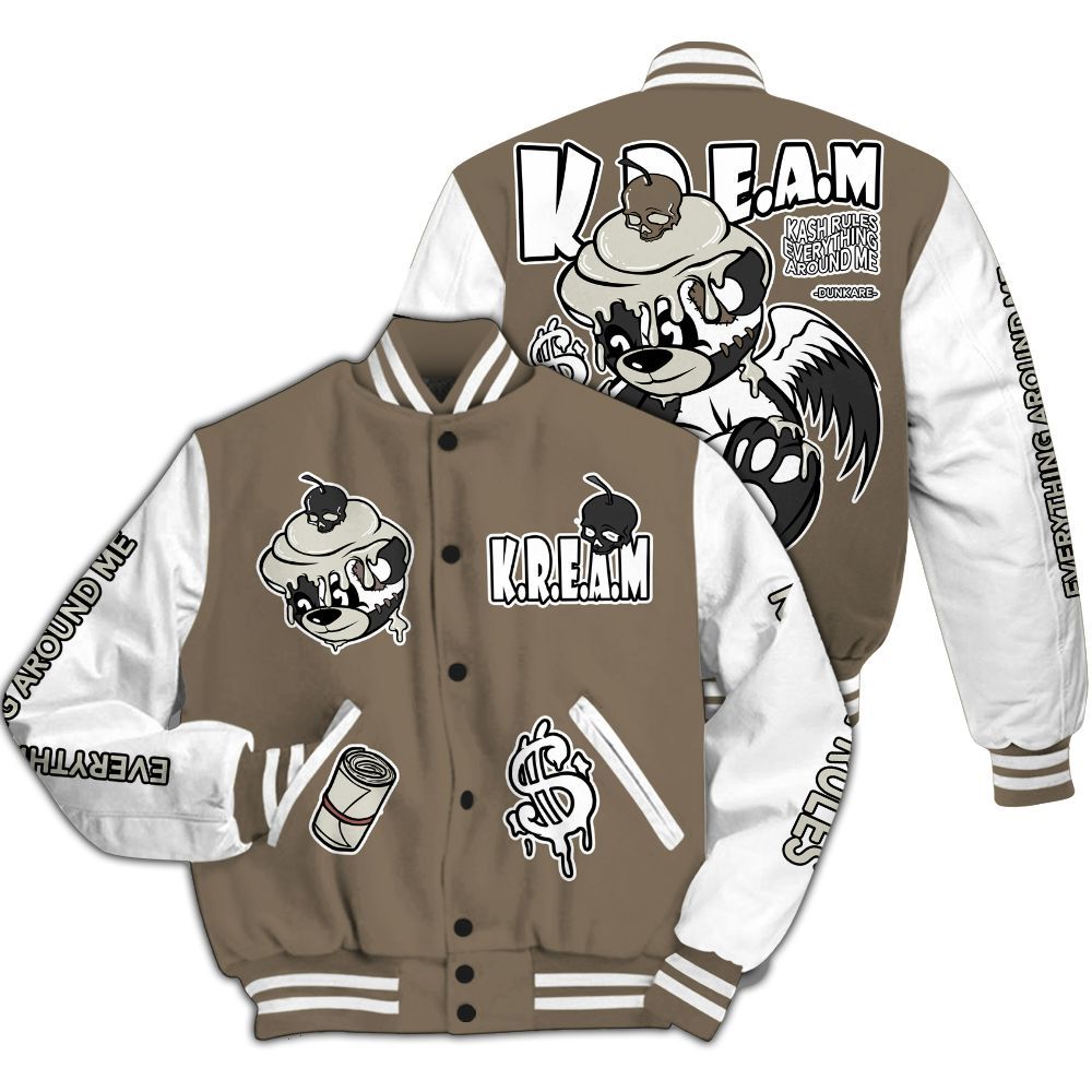 Varsity Jacket To Match Low OG Dark Mocha 1s - Loot Bear All Over Print