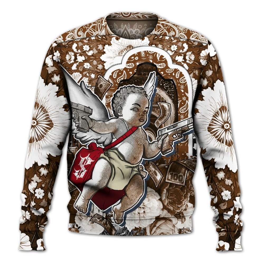 Sweatshirt To Match Archaeo Brown 5s - Angel Money Bag All Over Print