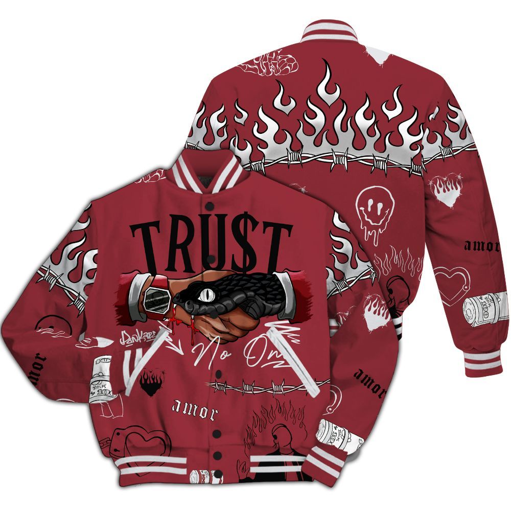 Varsity Jacket To Match Black Toe 14s - Trust No One Streetwear All Over Print