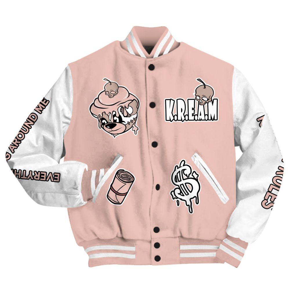 Varsity Jacket To Match Dunk Low Pink Velvet - Loot Bear All Over Print
