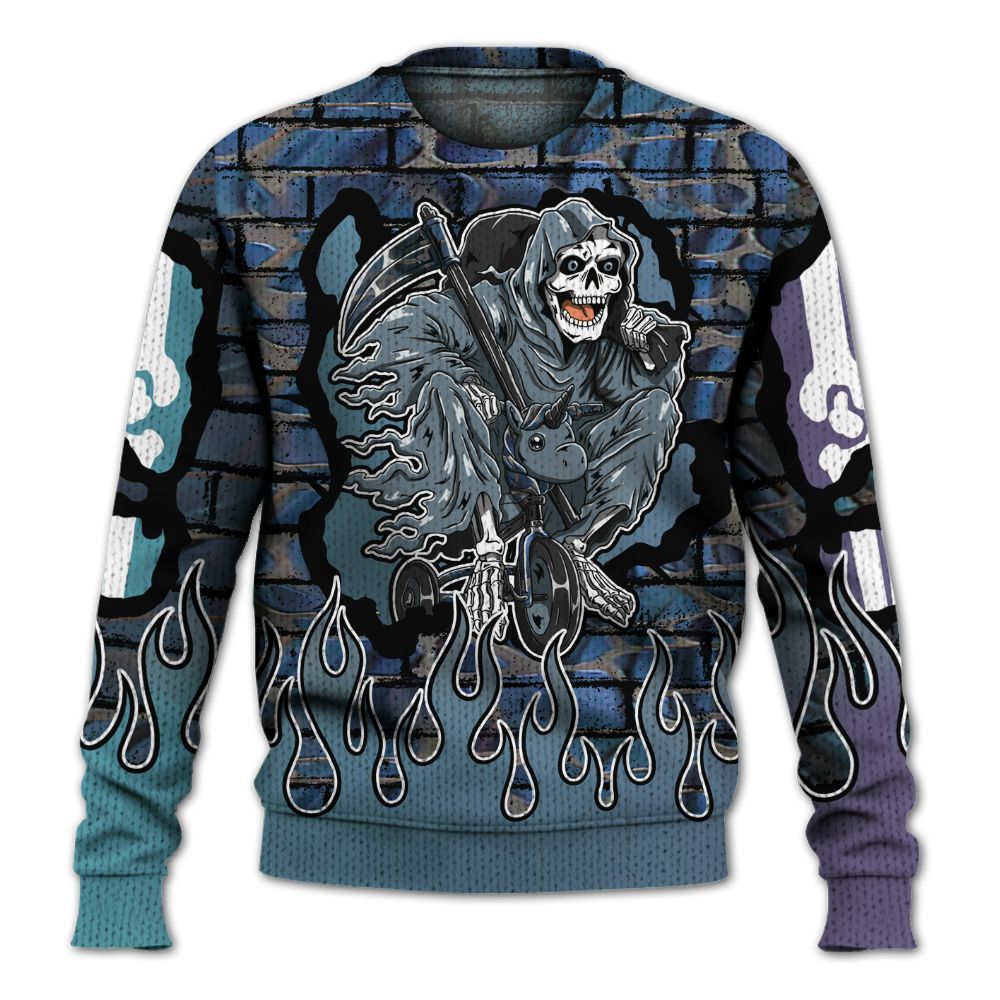 Knitted Sweater To Match Air Foamposite Kazuya Mishima - Self Make Skeleton Crashed