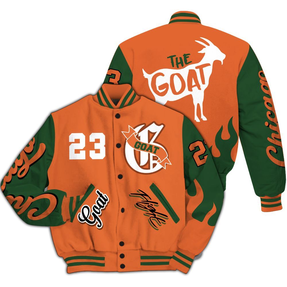 Varsity Jacket To Match Low Miami 5s - The G.O.A.T Flight Streetwear All Over Print