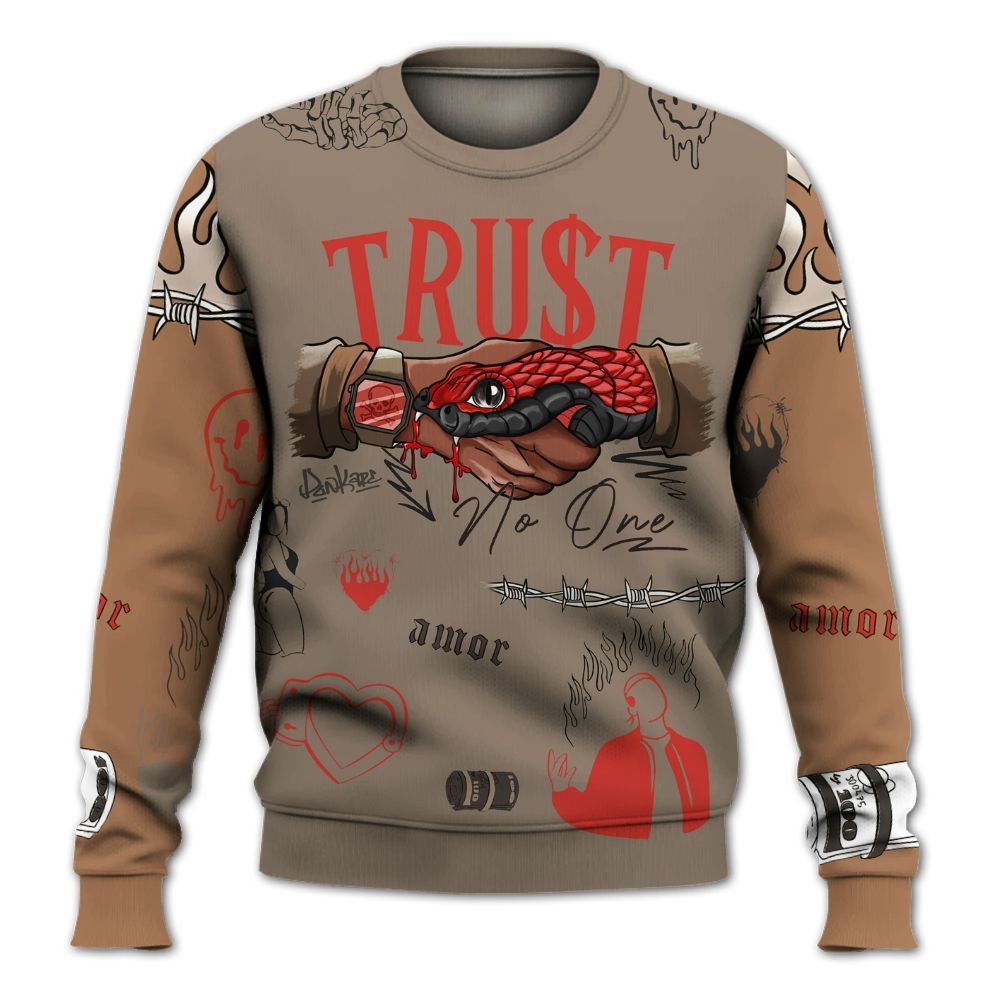 Sweatshirt To Match Air Max Rocky Distressed - Snake Trust No One All Over Print