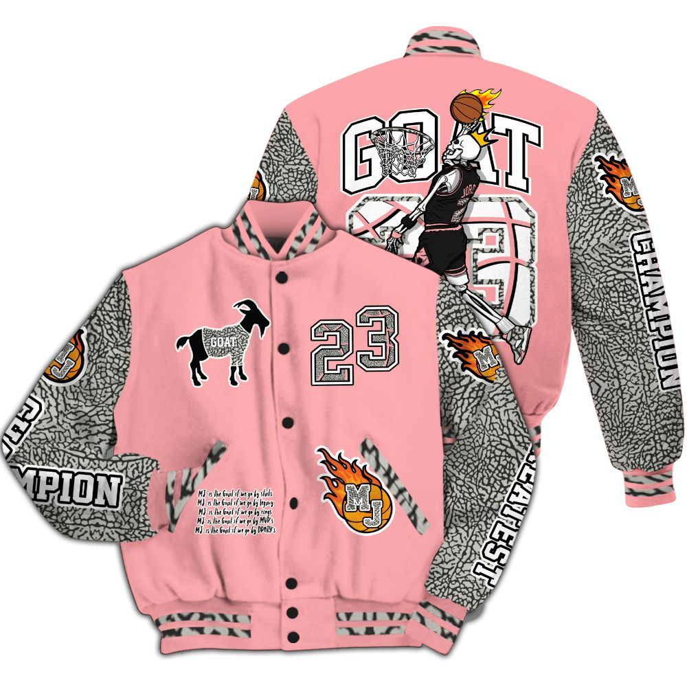Varsity Jacket To Match Retro Wings 3s - 23 G.0.A.T Jump Up Basketball All Over Print