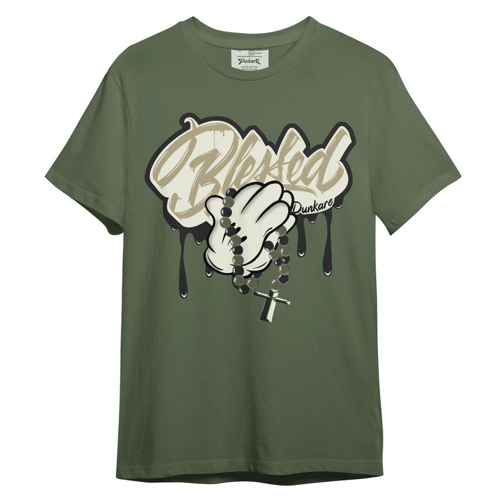 Shirt To Match Low OG Medium Olive 1s - God Blessed Drip Graphic