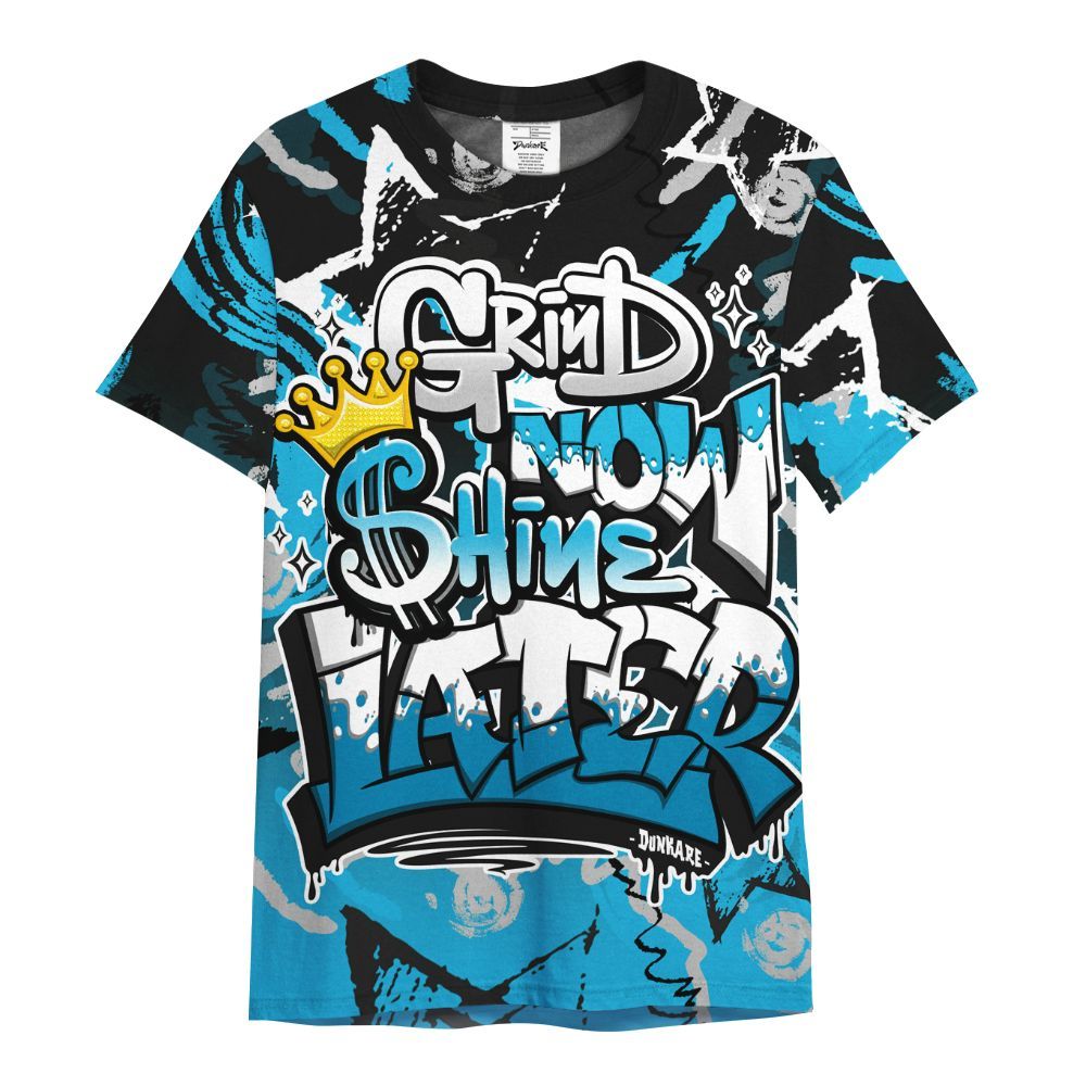 Shirt To Match Black University Blue 2026 14s - Grind Shine Later Drip All Over Print
