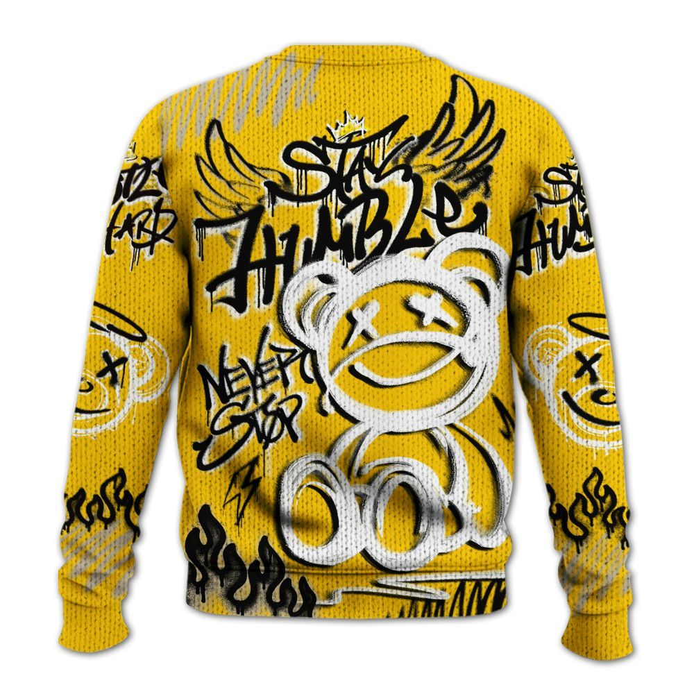 Knitted Sweater To Match Vivid Sulfur 4s - Humble Drip Streetwear Graffity