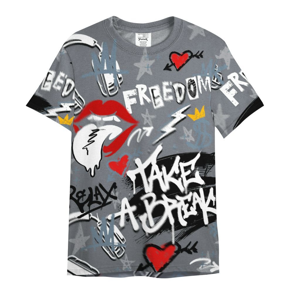 Shirt To Match Air Max DN Silver Bullet - Take Break Freedom Graffiti Streetwear All Over Print