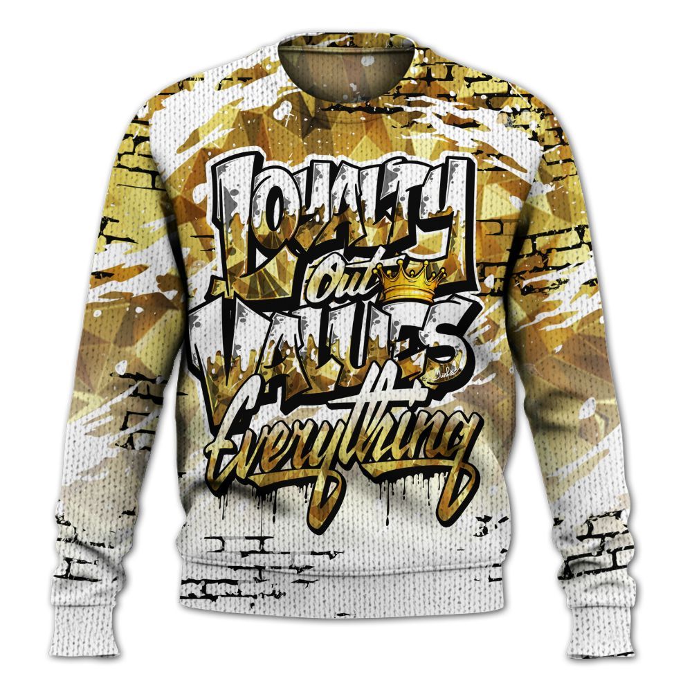 Knitted Sweater To Match NET Gold 4s - Values Of Loyalty Drip