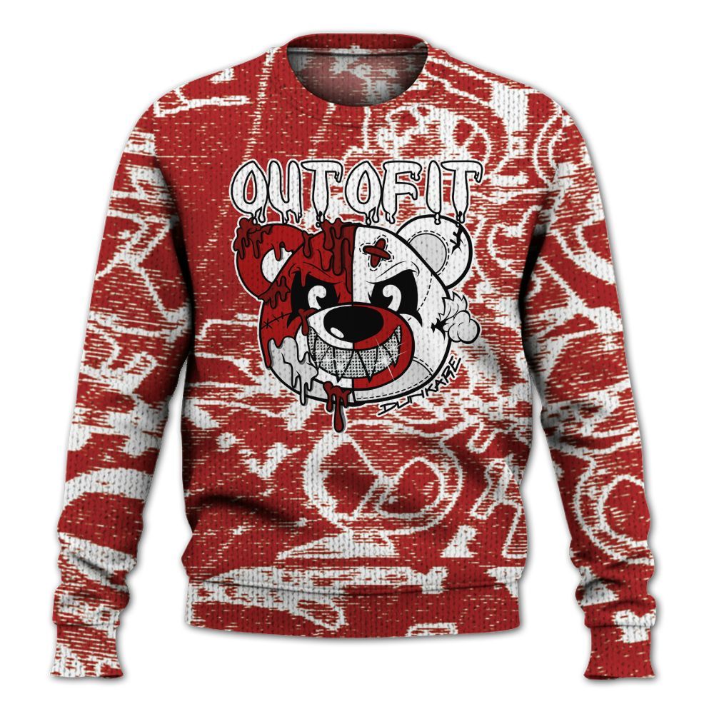 Knitted Sweater To Match Red Taxi 12s - Out Of It Bear Avant-Garde