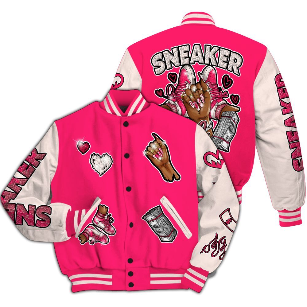Varsity Jacket To Match A'One Pink Aura - Sneakerz Girlz All Over Print