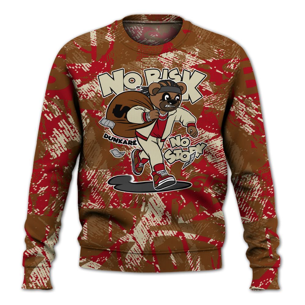 Sweatshirt To Match Archaeo Brown 5s - Certain Bear Abstract Graffiti All Over Print