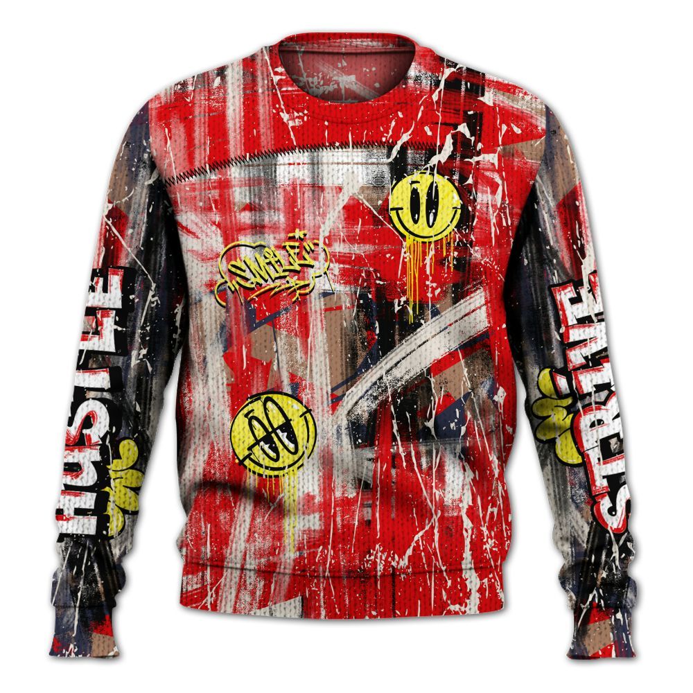 Knitted Sweater To Match Low OG Howard University 1s - Money Skull Smile Fire