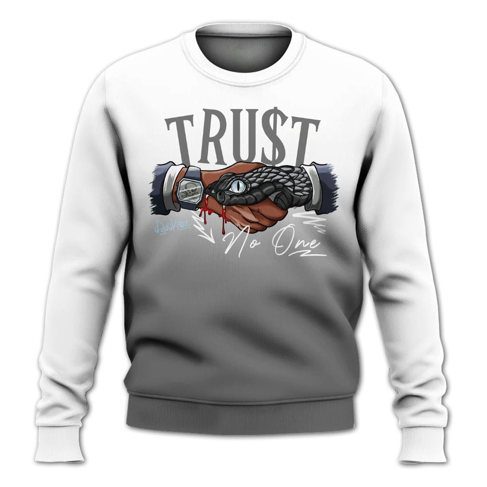 Sweatshirt To Match Cool Grey 6s - Snake Trust No One Drip All Over Print