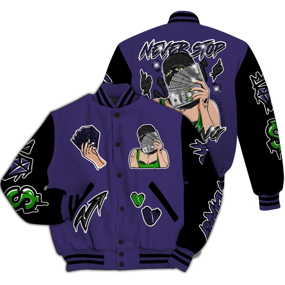 Varsity Jacket To Match Retro Court Purple 13s - Hustling Unique All Over Print