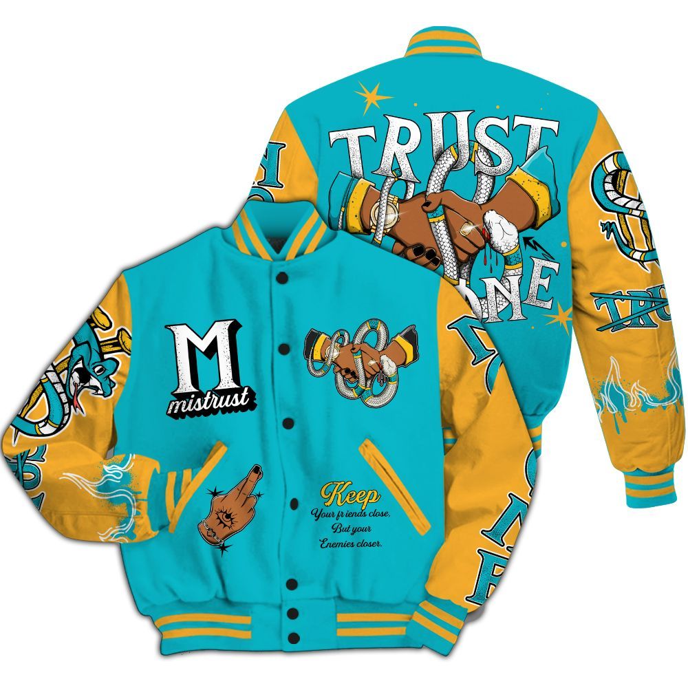 Varsity Jacket To Match Retro Aqua 5s - Trust No One Snake-Bite Street Style All Over Print