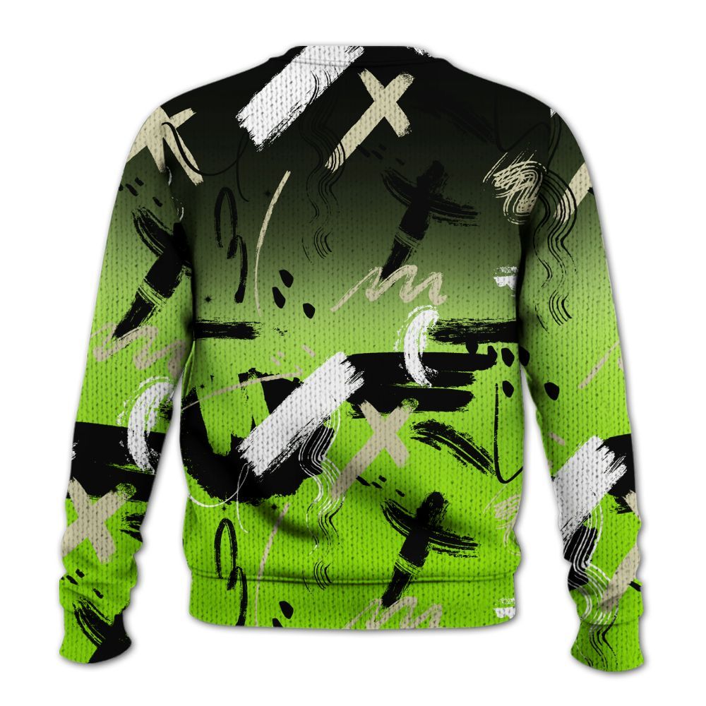 Knitted Sweater To Match Electric Green 6s - Money Hustle Grind Pray