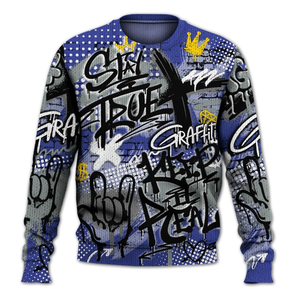 Knitted Sweater To Match Shox TL Royal - True It Real Graffiti Streetwear