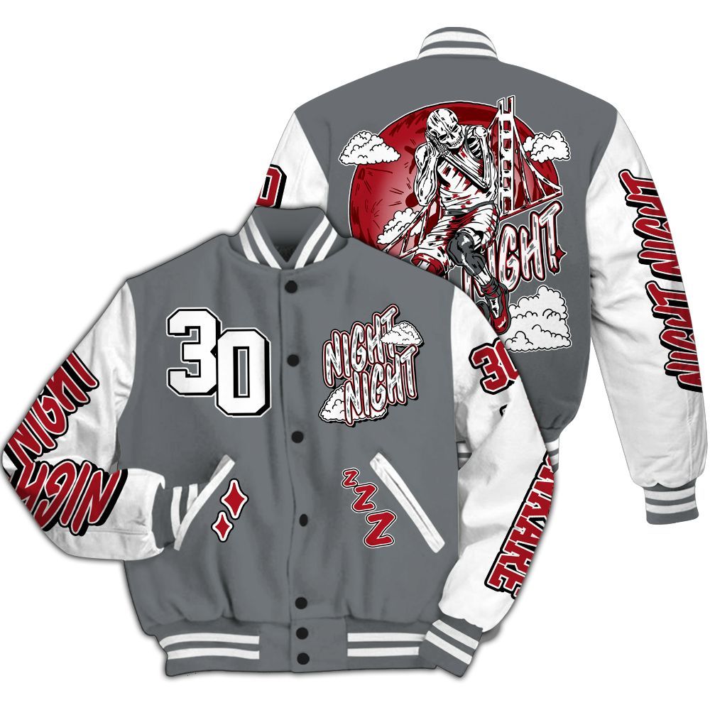 Varsity Jacket To Match Retro Fire Red 9s - Seeya Skeleton All Over Print