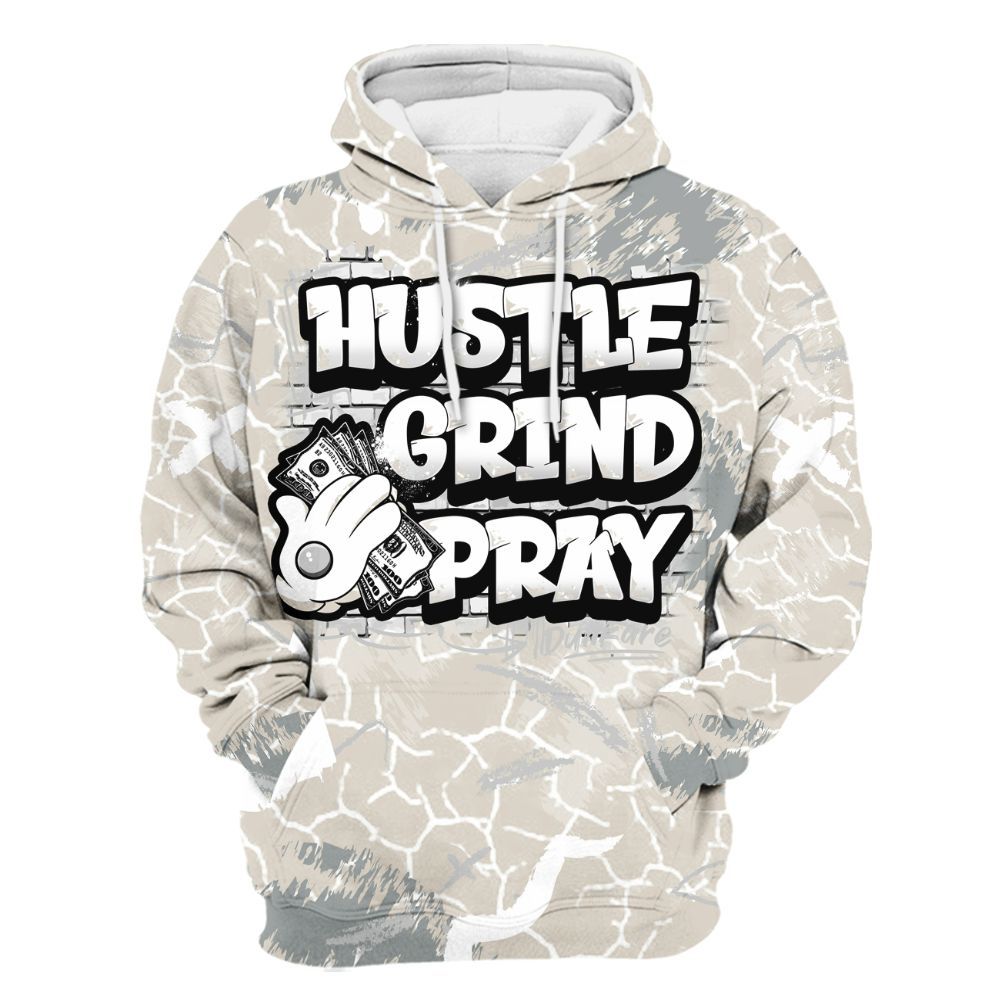 Hoodie To Match Retro Pure Money 3s - Hustle Grind Pray All Over Print