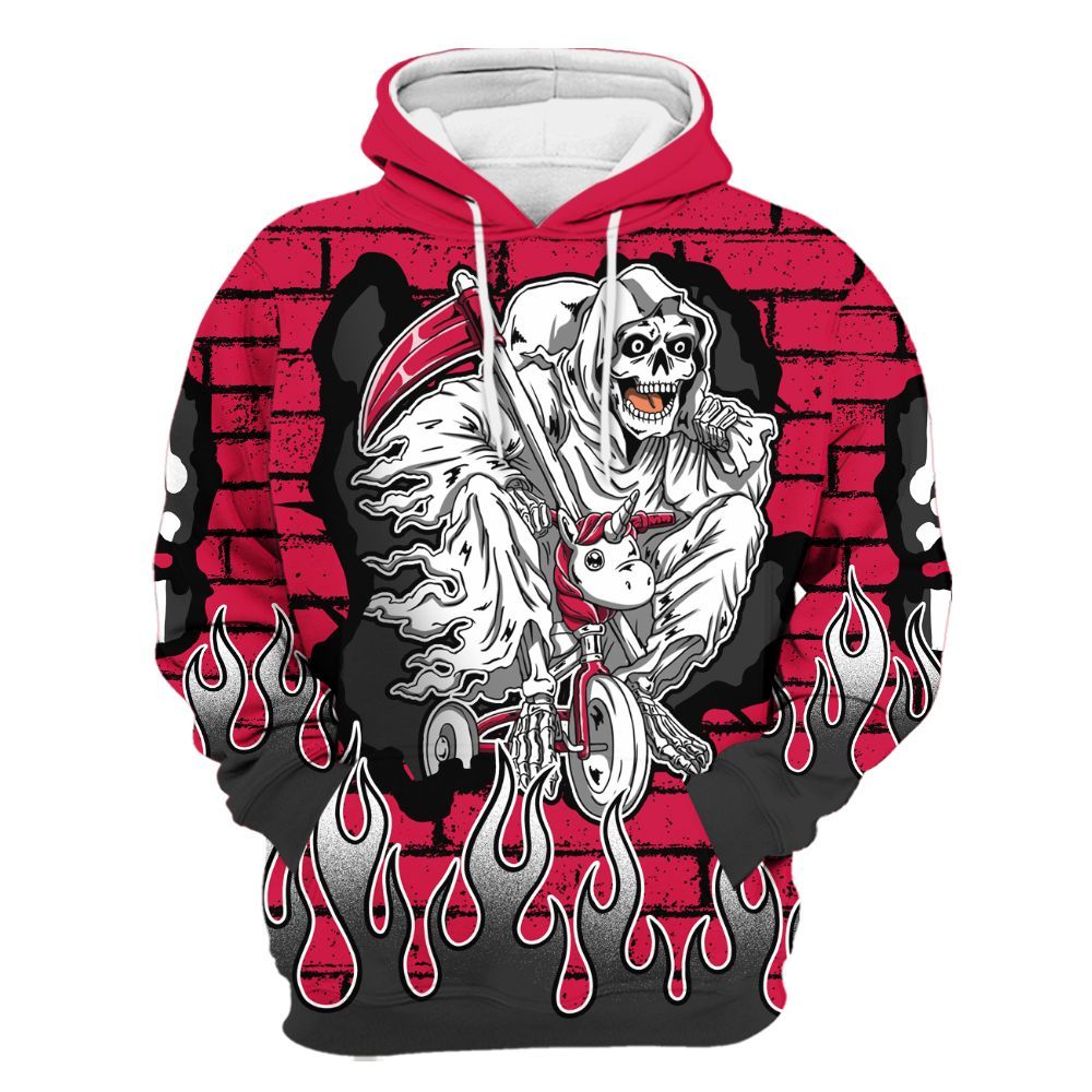 Hoodie To Match Black Toe 14s - Self Make Skeleton Crashed All Over Print