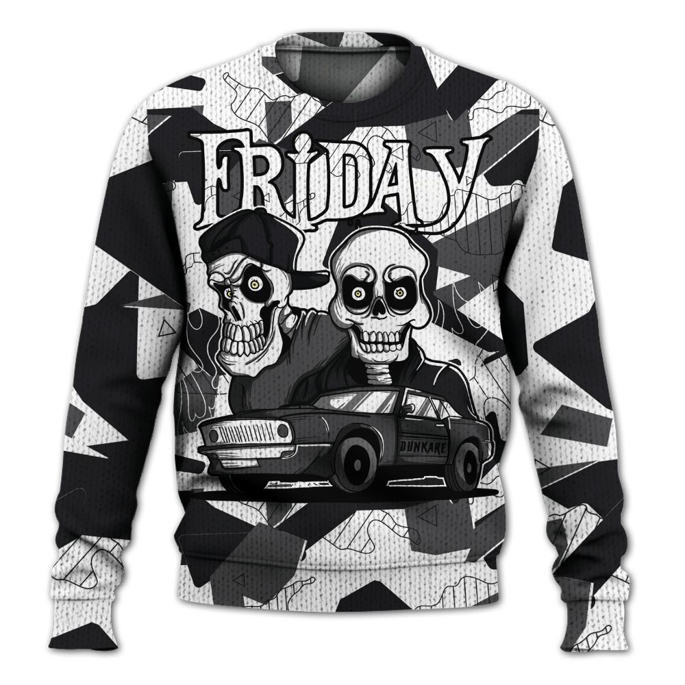 Knitted Sweater To Match White Thunder 4s - Friday Funny Retro