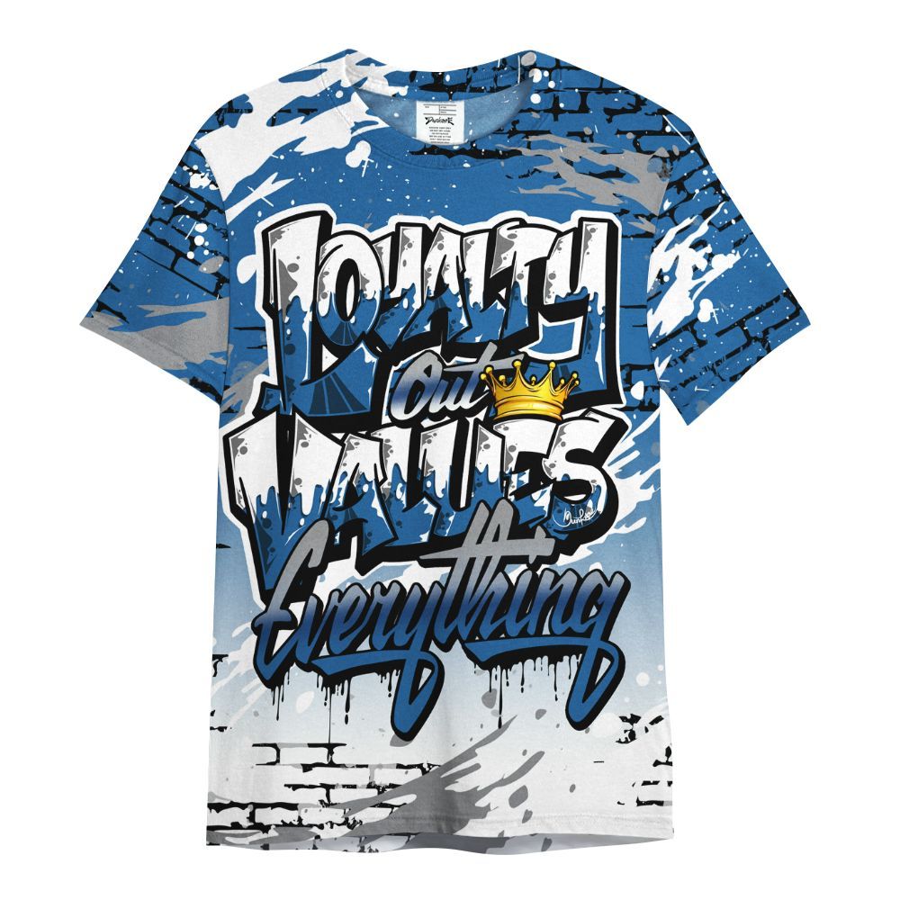 Shirt To Match French Blue 13s - Values Of Loyalty Drip All Over Print