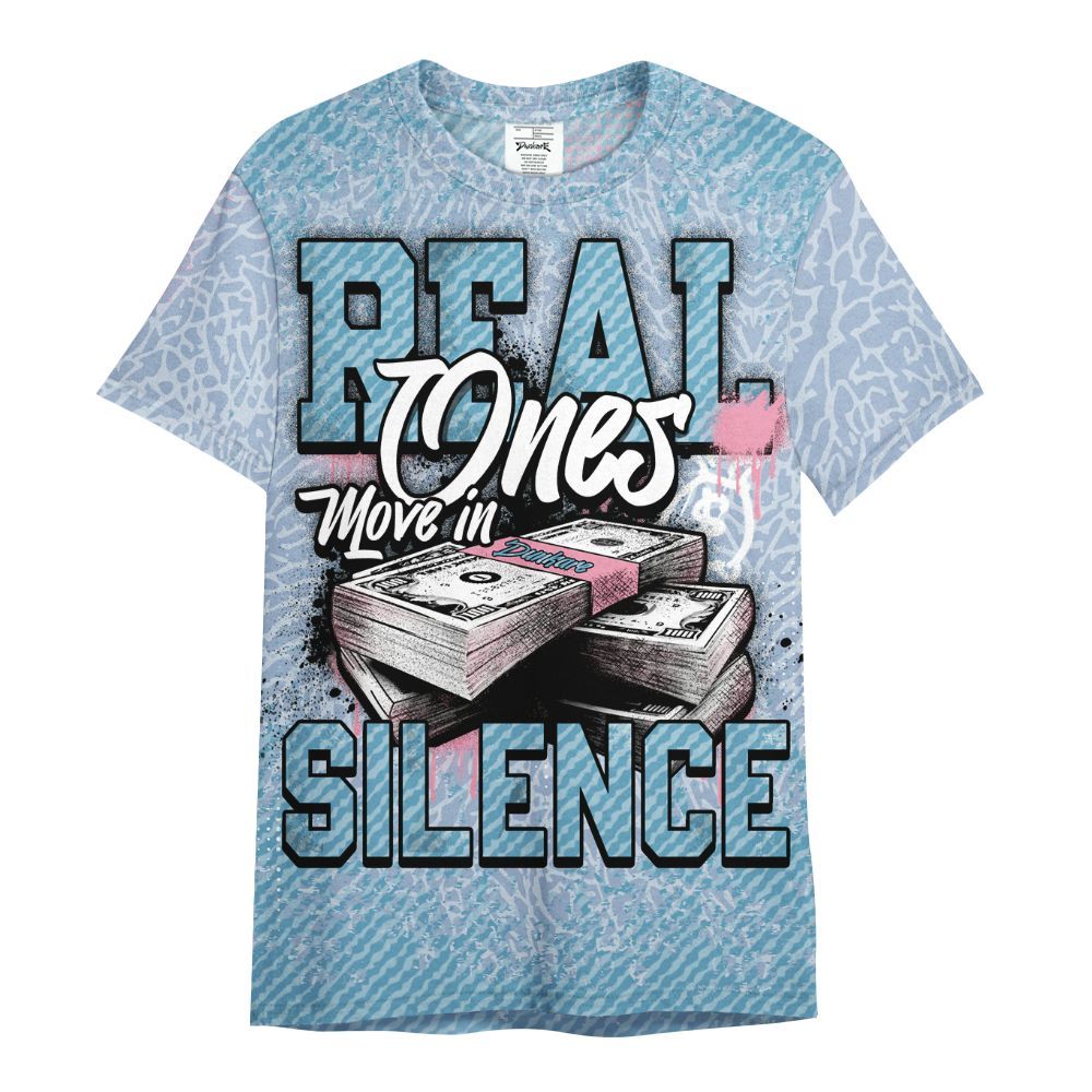 Shirt To Match Denim Pink Glow 3s - Move In Silence Money Street Retro All Over Print