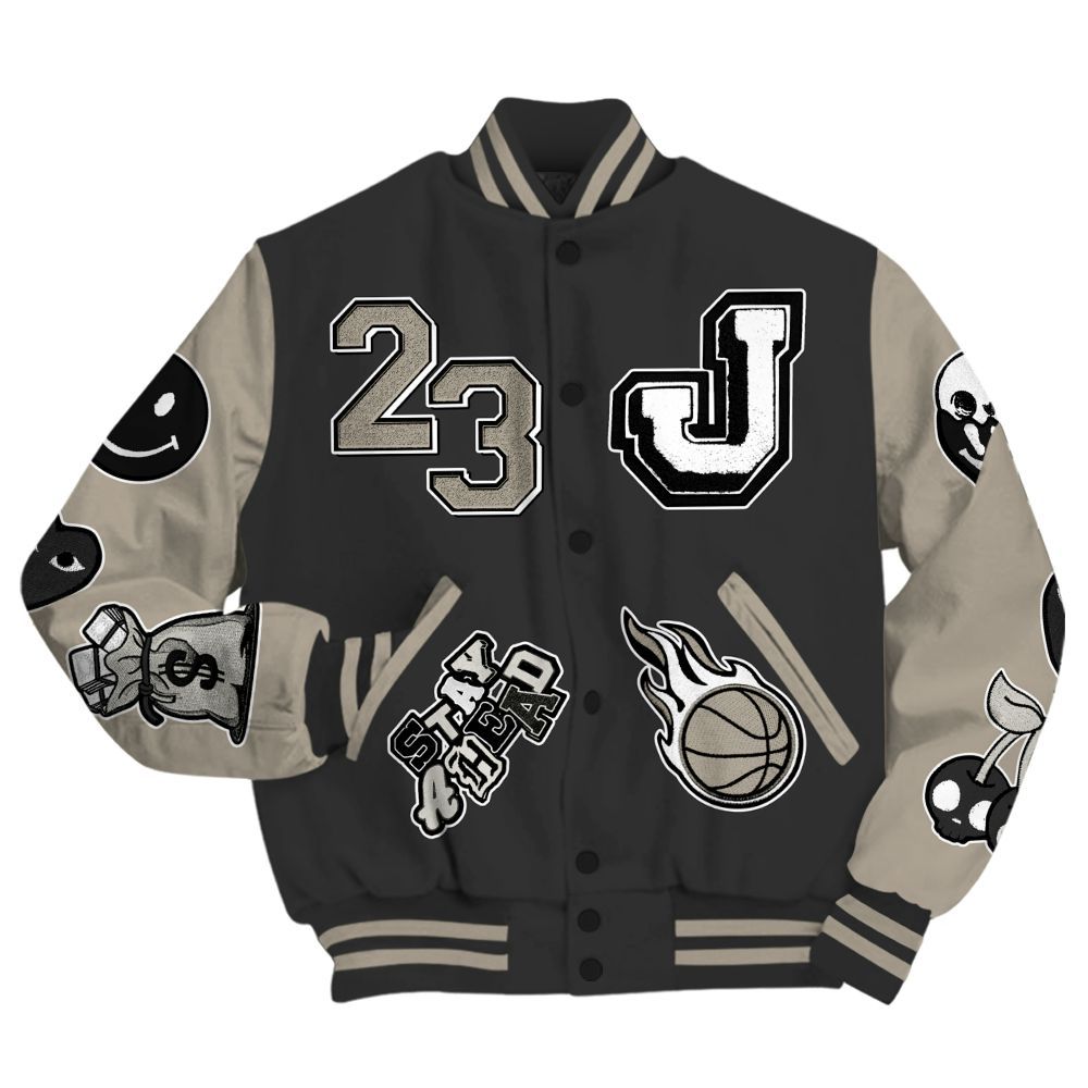 Varsity Jacket To Match RM Light Bone 4s - Hustles Money Number 23 All Over Print