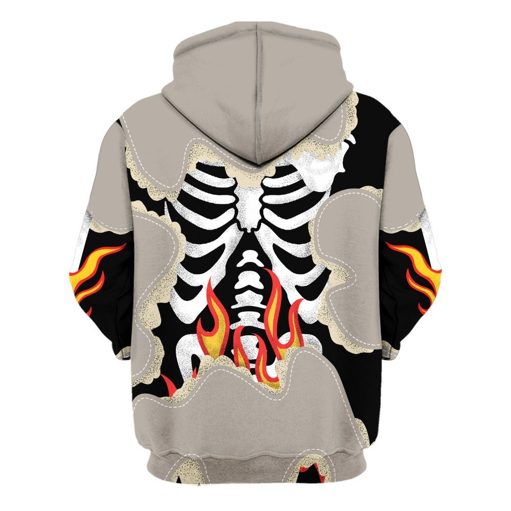 Hoodie To Match El Grito 5s - Skeleton Burning Heart Drip All Over Print