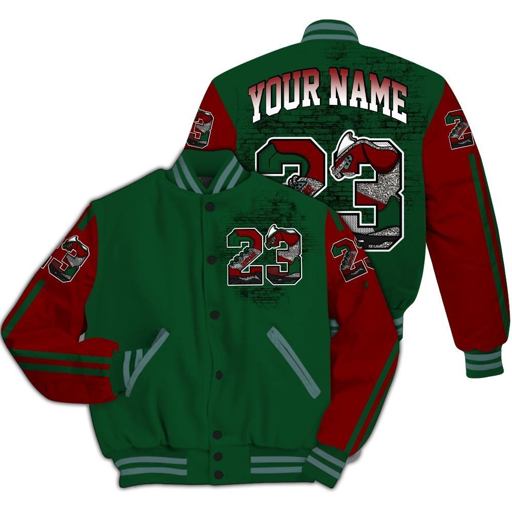 Varsity Jacket To Match Concrete Rose 3s - Custom Name Number 23 5s All Over Print