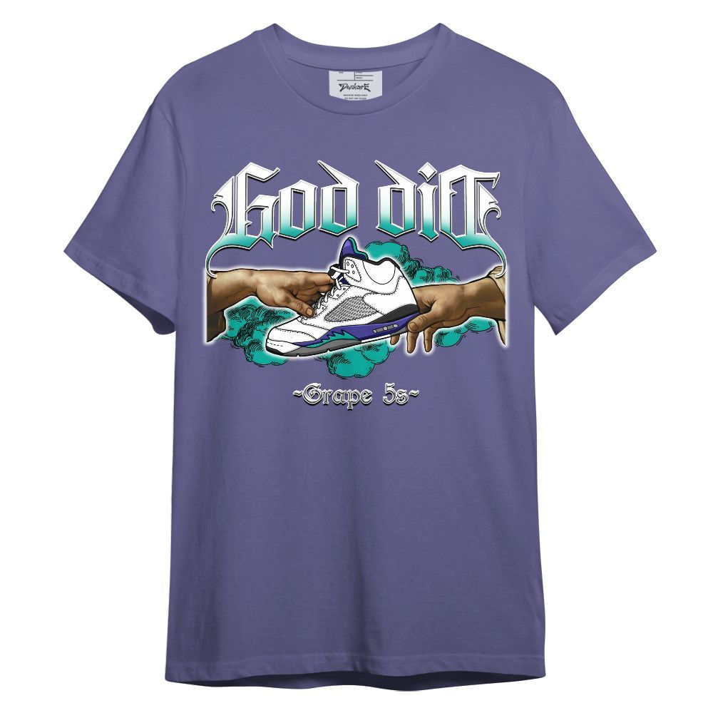 Shirt To Match Retro Grape 5s - God Did Sneaker Graphic