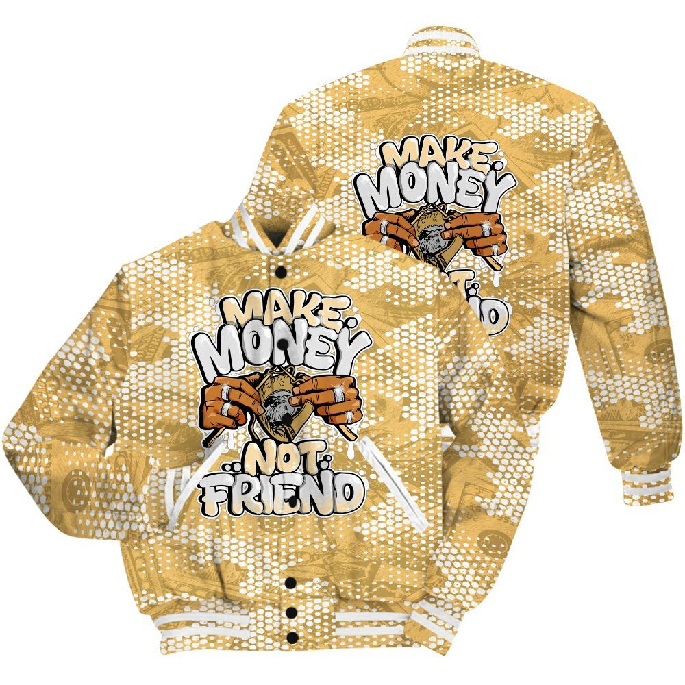 Varsity Jacket To Match Craft Paris 6s Shirt - Make Moneys Not Friend Graphic Banknotes All Over Print