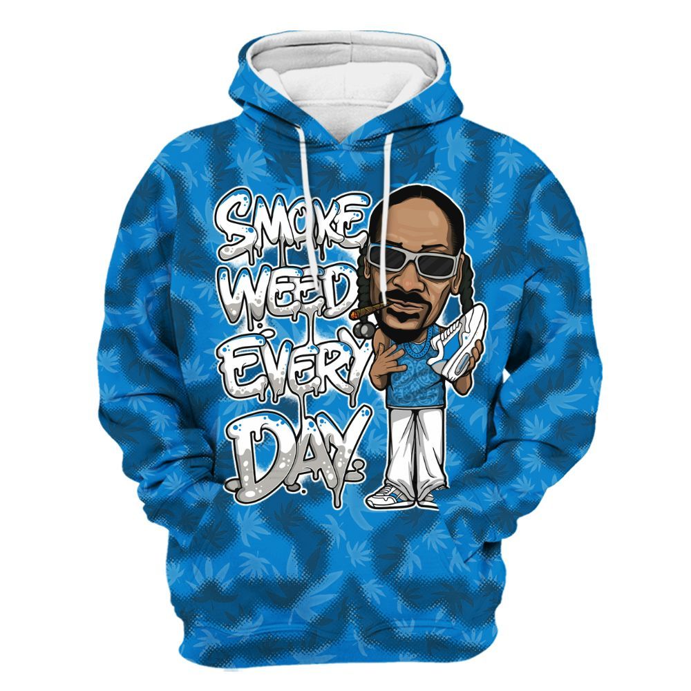 Hoodie To Match Military Blue 4s - Smoking Every Day Graphic Weeding Art All Over Print
