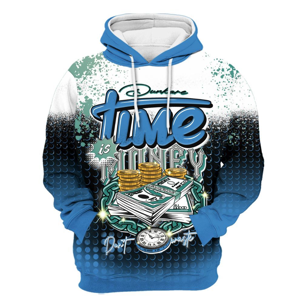 Hoodie To Match Low Carolina 17s - Halftone Time Is Money All Over Print