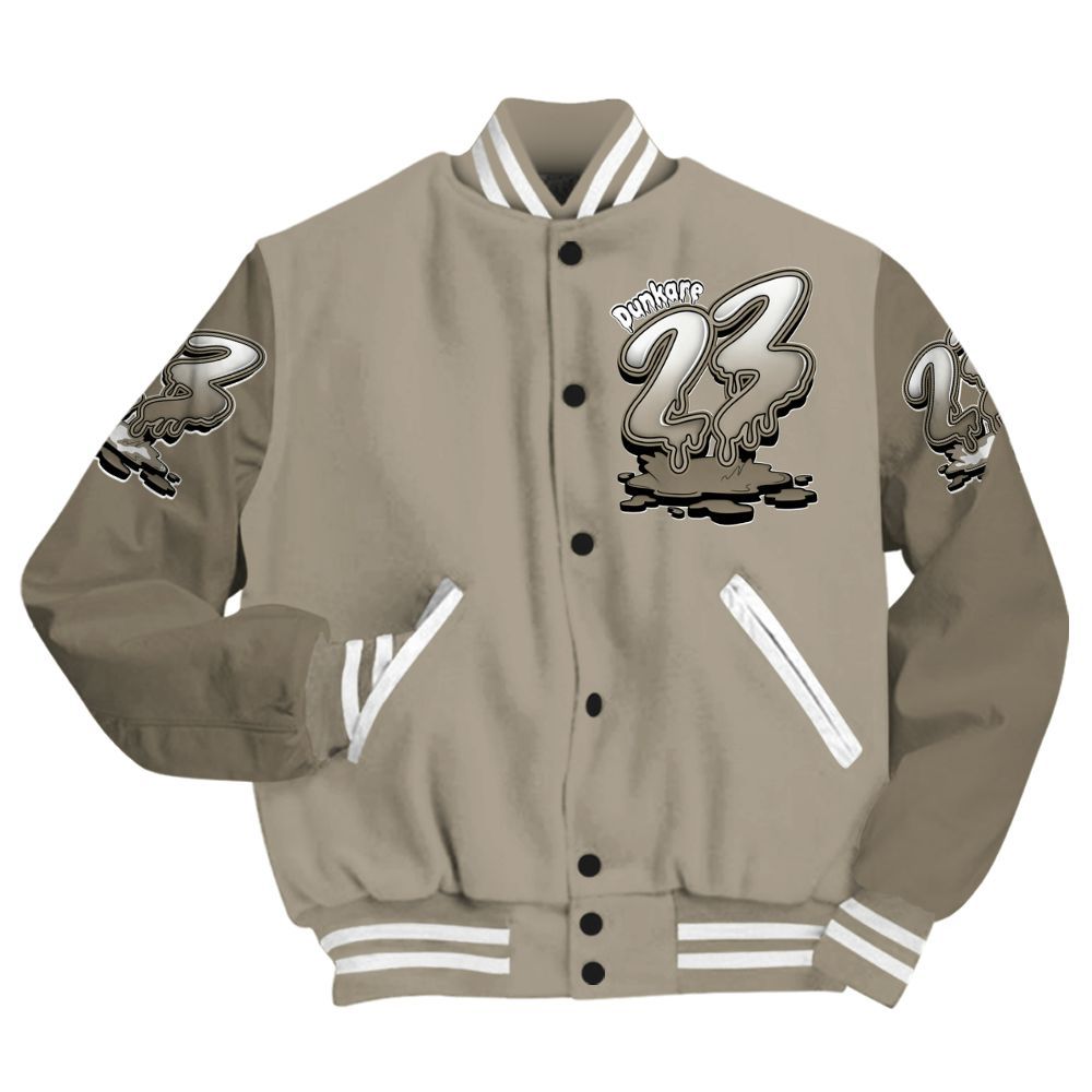 Varsity Jacket To Match High OG Khaki 1s - Custom Name 23 Drip All Over Print