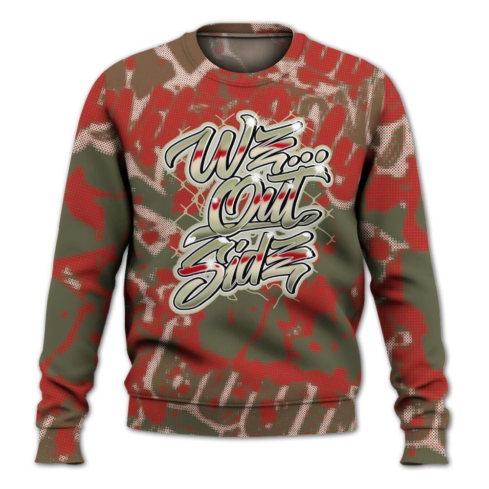 Sweatshirt To Match Low OG Medium Olive 1s - We OutSider Graphic Street All Over Print