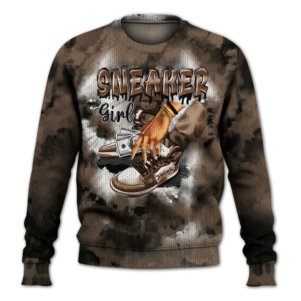 Knitted Sweater To Match Dark Mocha Jack - SNEAKER Girl Money Drip Tie Dye