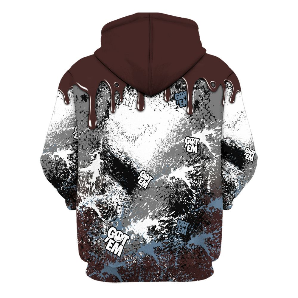 Hoodie To Match Burgundy 5s - Dripping 23 Drip All Over Print